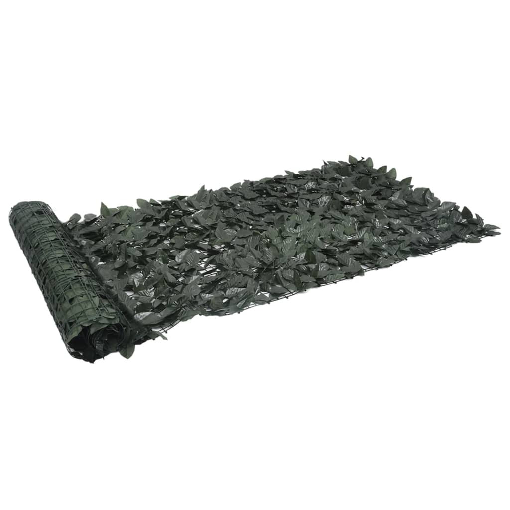 Balcony Screen with Dark Green Leaves 196.9"x39.4" E6492