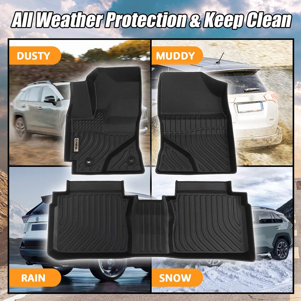 Black Heavy Duty All Weather Floor Mats for Toyota Corolla 2014-2019 Front and Rear Car Carpet O73657