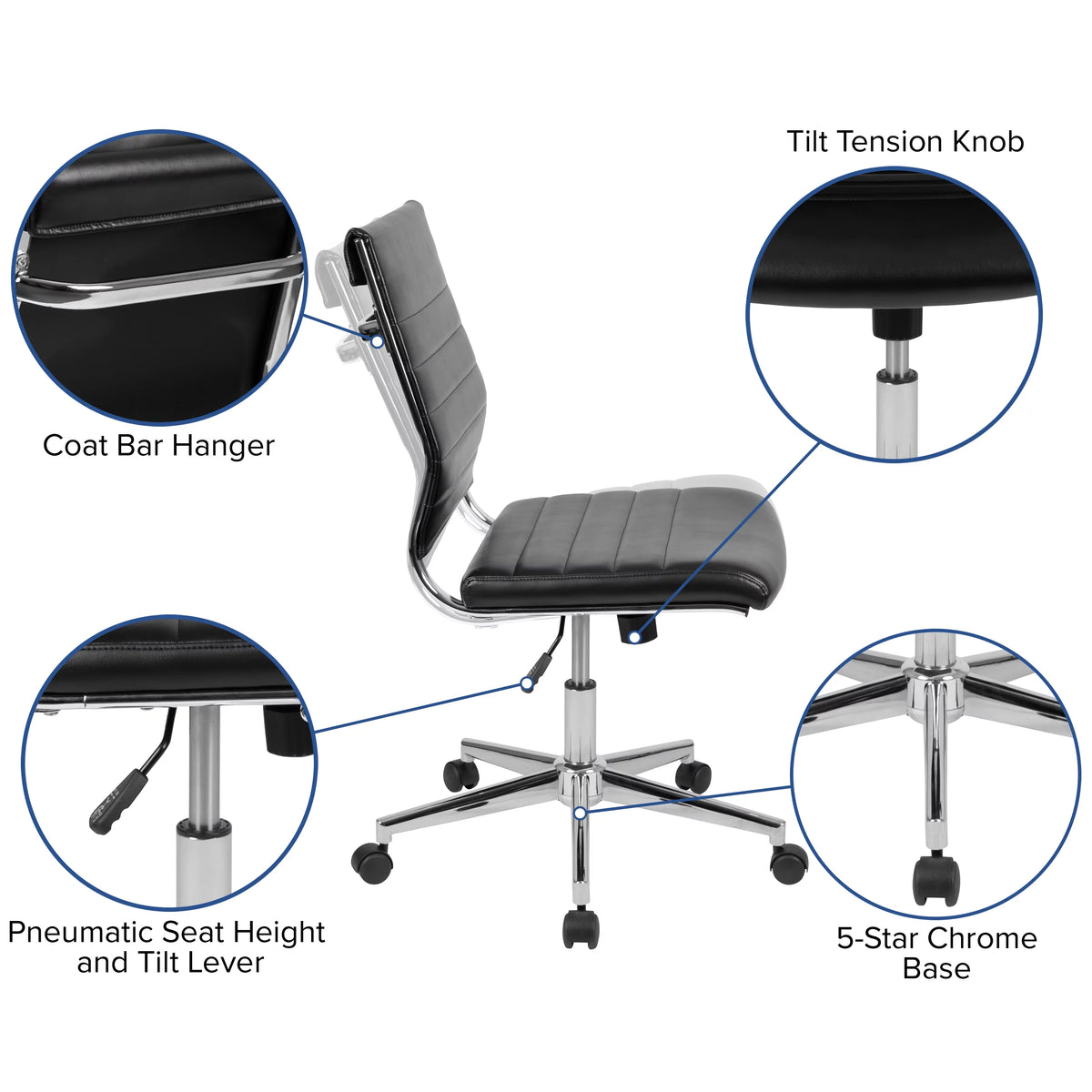 Black LeatherSoft Executive Swivel Office Chair T971019