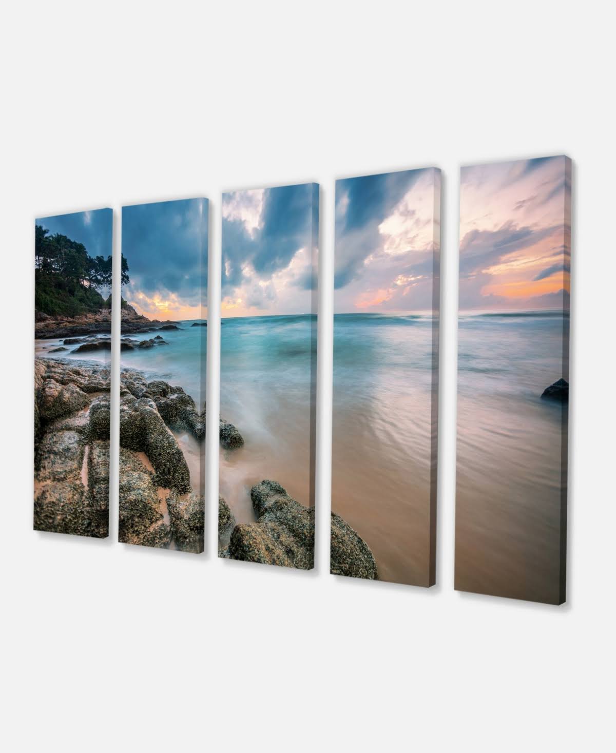 Extra Large Seascape Art Canvas (5 Piece), 60x22 x 28x22 P528