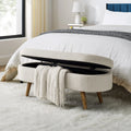 Oval Storage Bench with Rubber Wood Legs T776