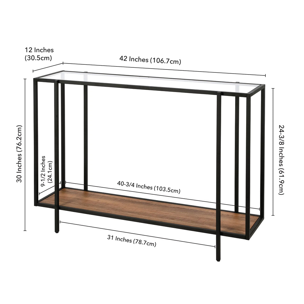 42" Wide Rectangular Console Table with MDF Shelf B795