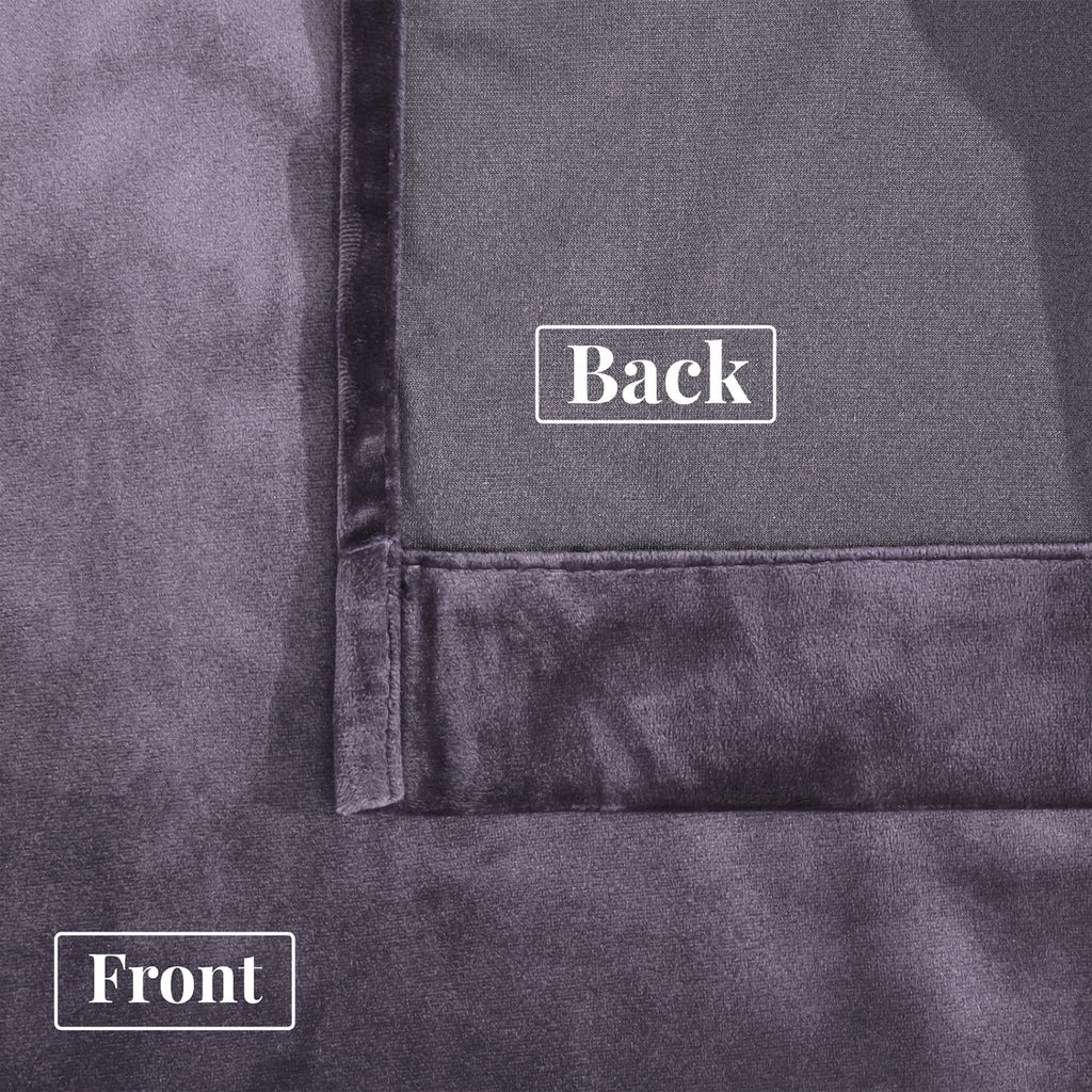 2 Panels Purple Velvet Light Blocking Curtains 52x84 inch V240339