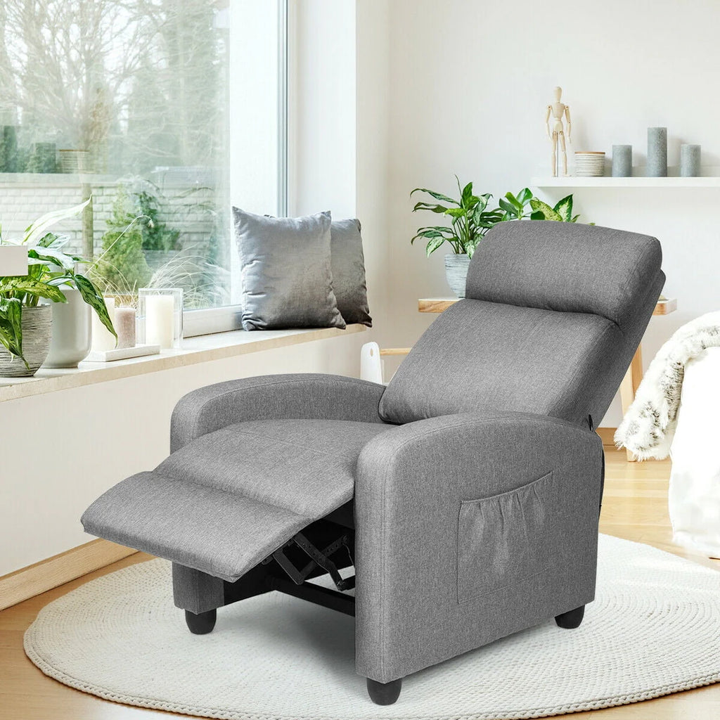 Brown PU Leather Massage Recliner Chair with Footrest H25824