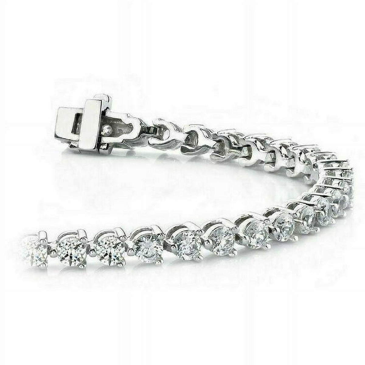14K White Gold Tennis Bracelet F650962
