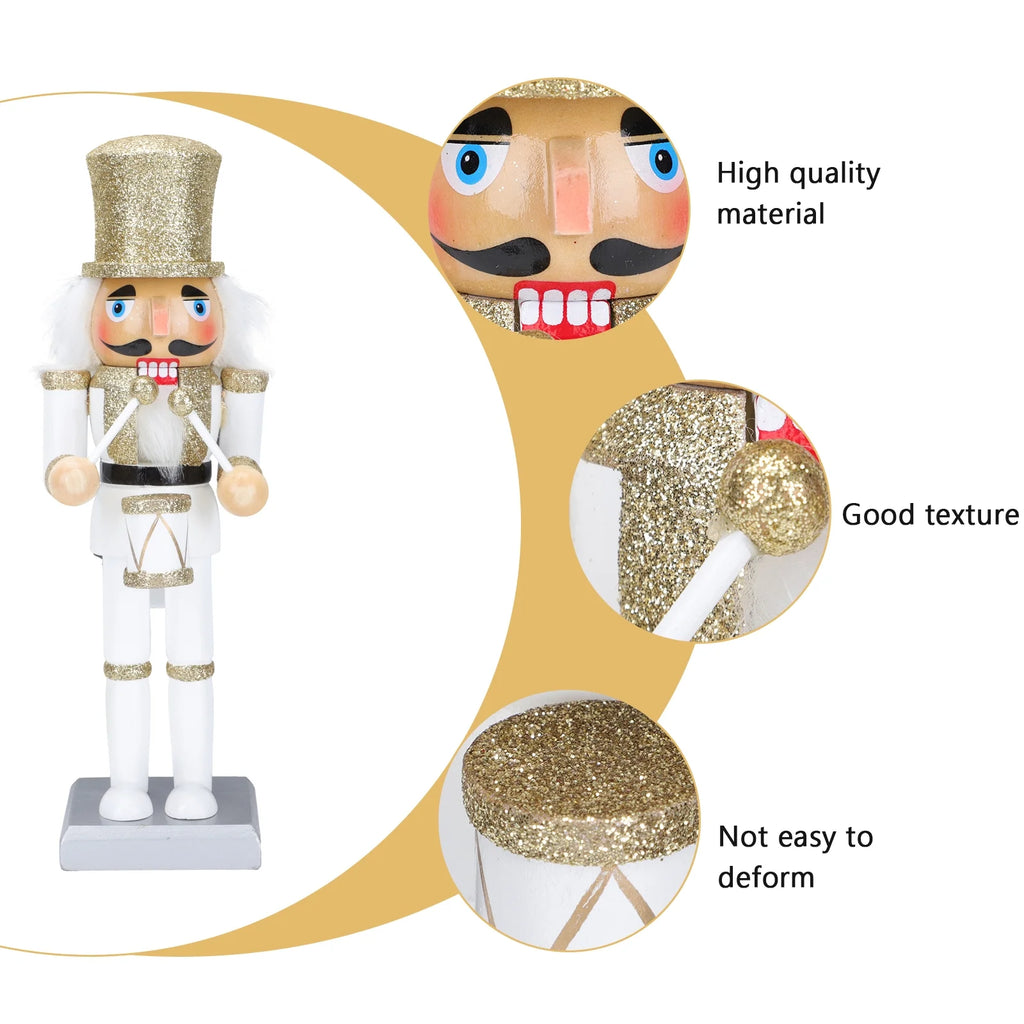 White Wooden Nutcracker Soldier Doll Christmas Decor Y30384