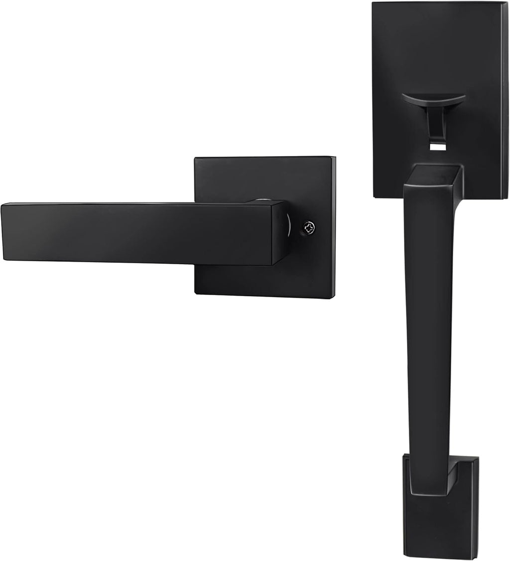 Matte Black Front Door Handleset Pack of 2 Q5211