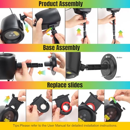 Waterproof RGB Laser Projector Lights with RF Remote and Timer V971