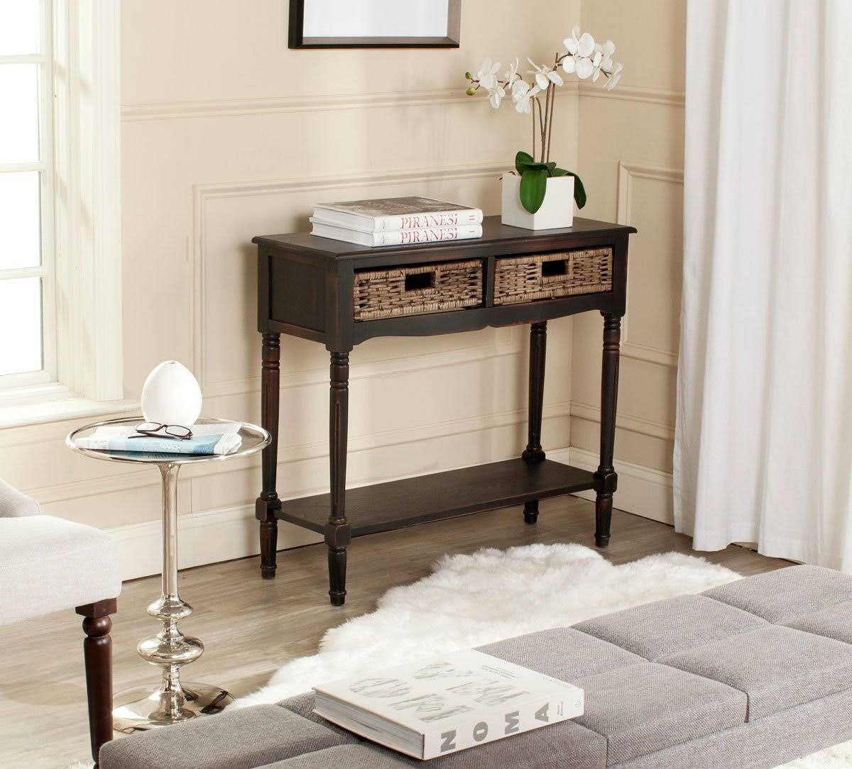 2 Drawer Washed Natural Pine Console E513