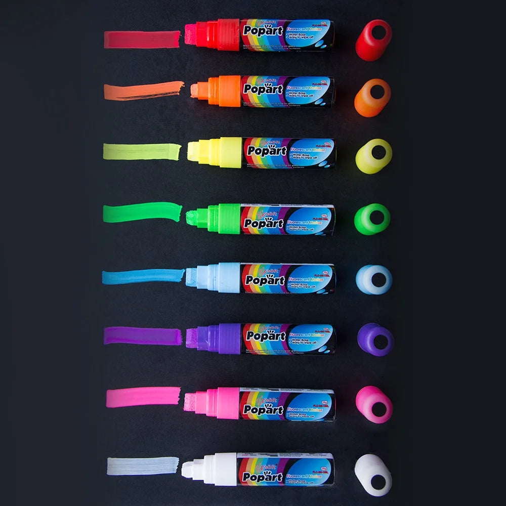 Jumbo 15mm Fluorescent Chalk Markers (Set of 8) O949
