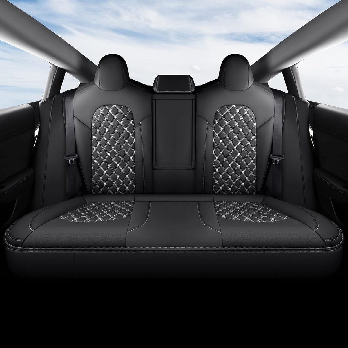Pu Leather Car Seat Covers Full Set 5 Seatings Black Y845