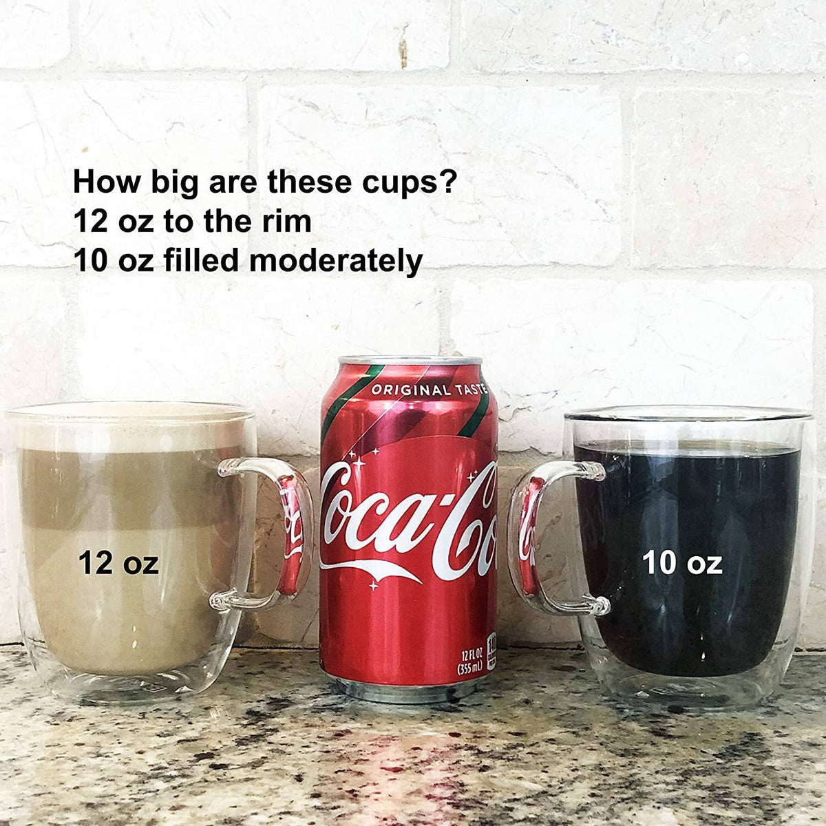 Insulated Glass Coffee Mugs Set of 4 Z5776