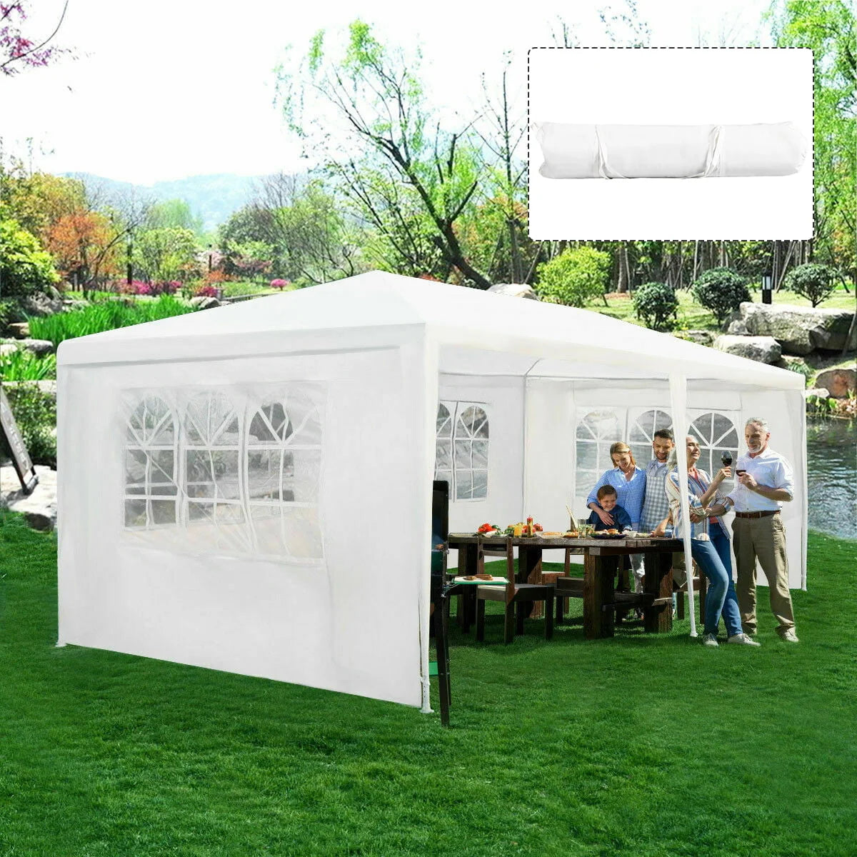 10'x20' Canopy Tent with 4 Sidewalls and Carry Bag S356