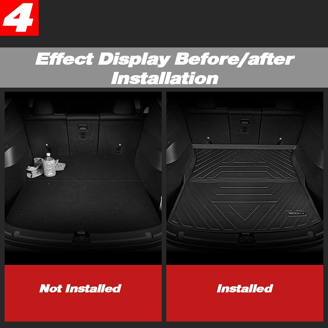 Black Pack of 2 TPE Trunk Mat P4443