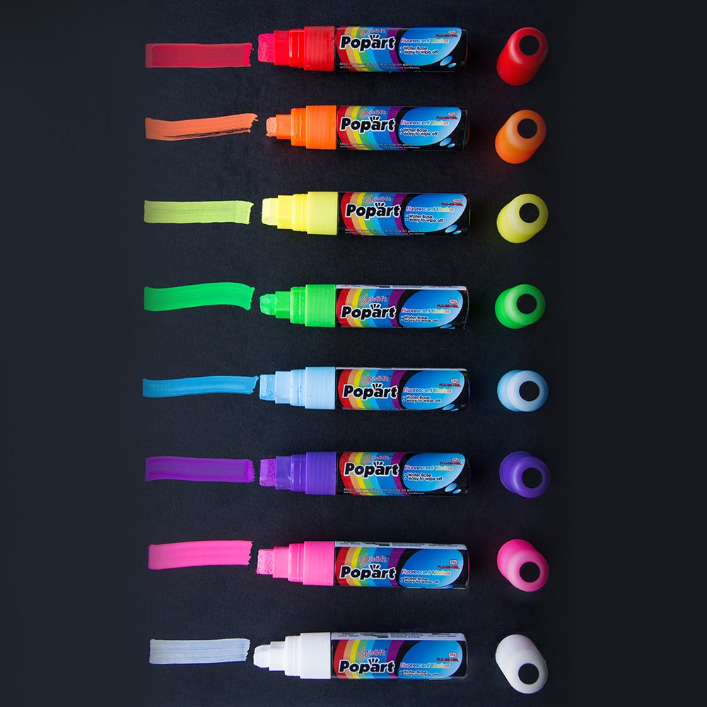 Jumbo 15mm Fluorescent Chalk Markers (Set of 8) O949