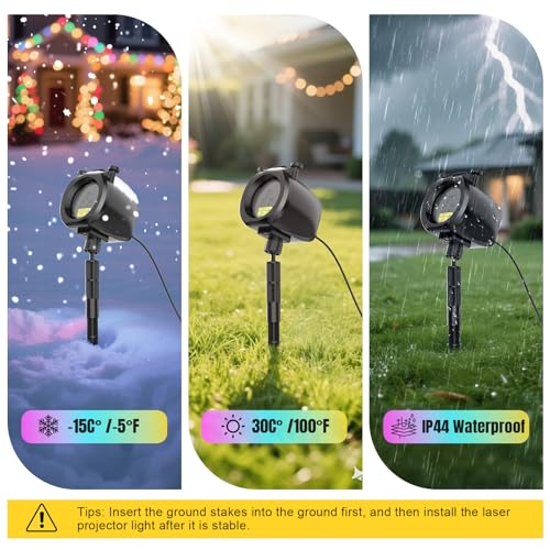 Waterproof RGB Laser Projector Lights with RF Remote and Timer V971