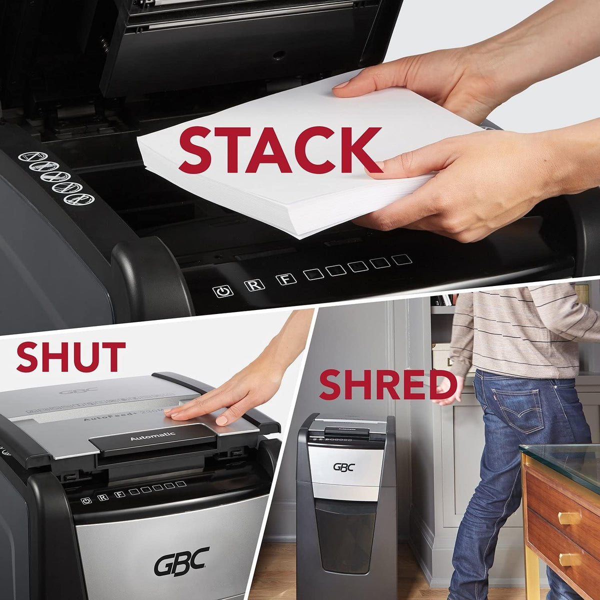 Auto Feed 300 Sheet Capacity Micro-Cut Paper Shredder N7845