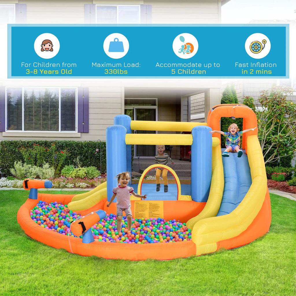 5 in 1 Inflatable Water Park Bounce House with Blower K695536