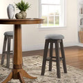 Gray Backless Swivel Bar Stool V864