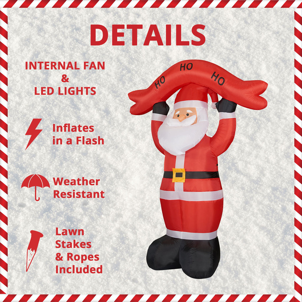 Tall Santa Yard Inflatable with Lights and Storage Bag 120" C4439