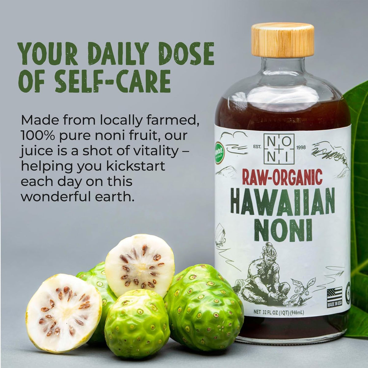 2-Pack 32oz 100% Pure Hawaiian Raw Organic Juice O2989