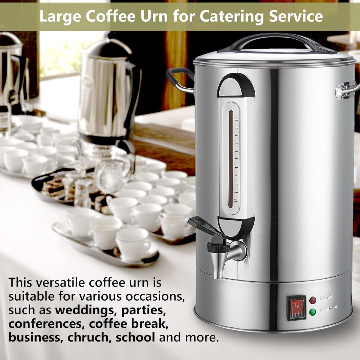24L 160 Cup Stainless Steel Coffee Urn B2965