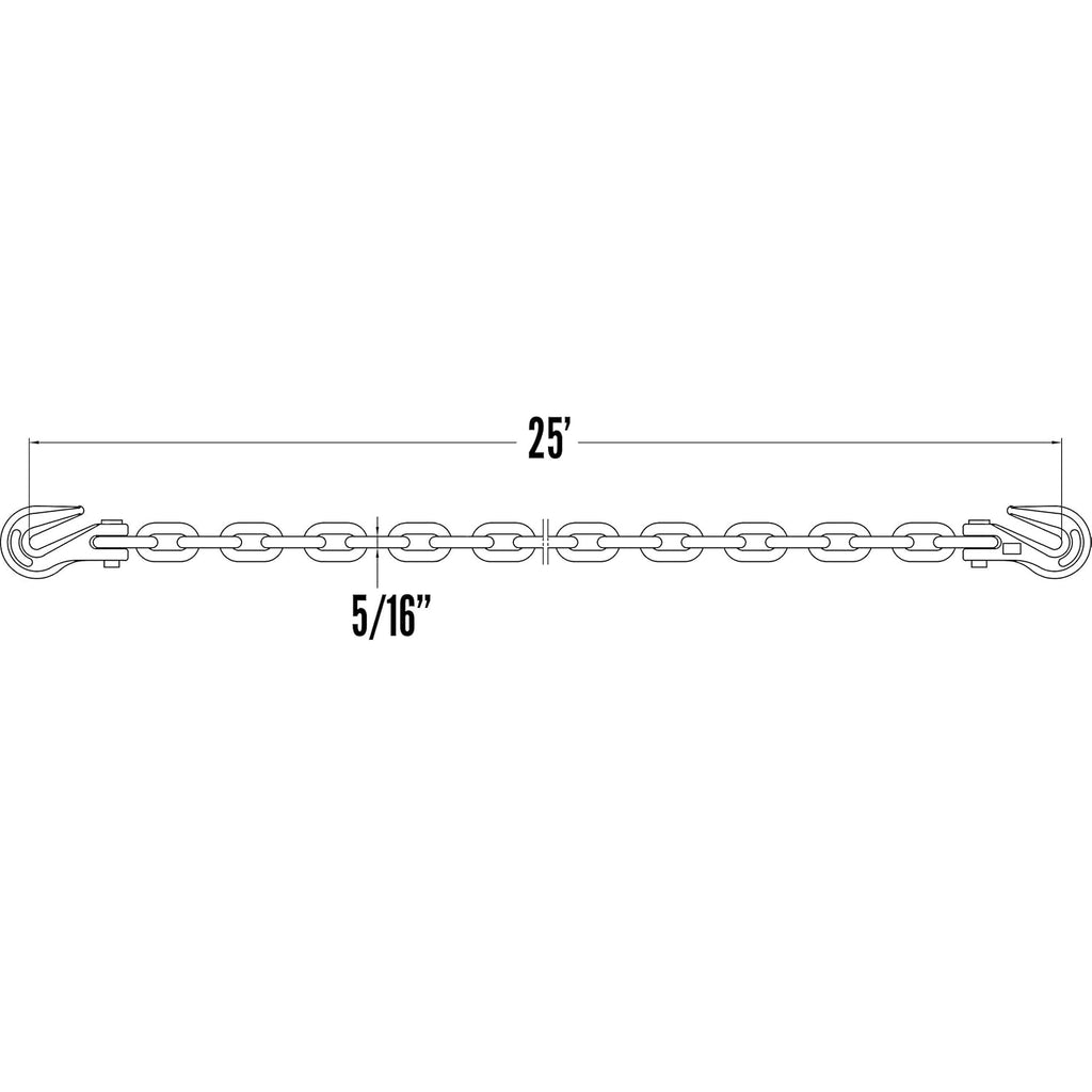 5/16 Inch x 25 Foot Grade 70 Chain Ratchet Binder Q63330