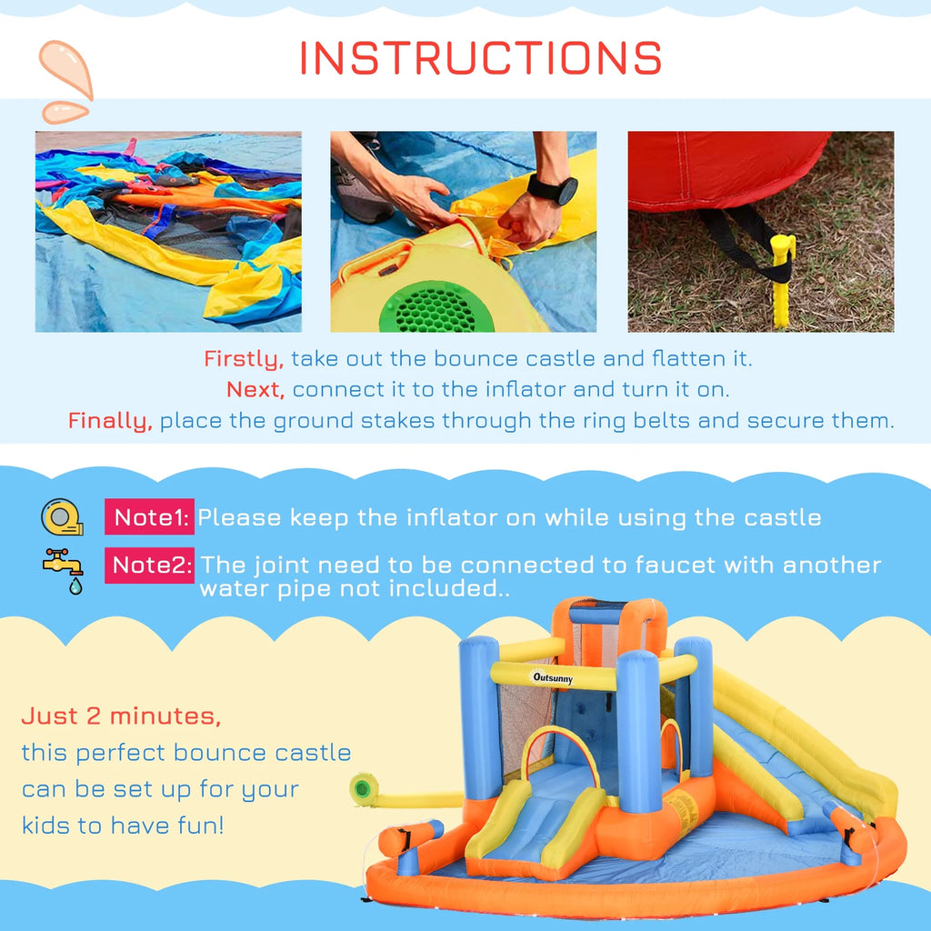 5 in 1 Inflatable Water Park Bounce House with Blower K695536