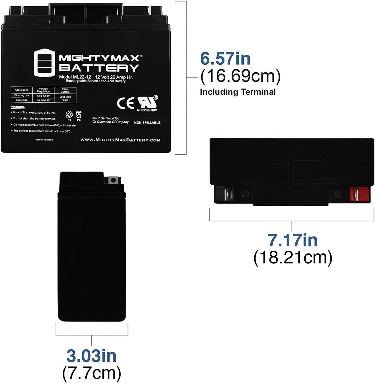 12 Volt 22 AH SLA Battery Pack of 2 M8497