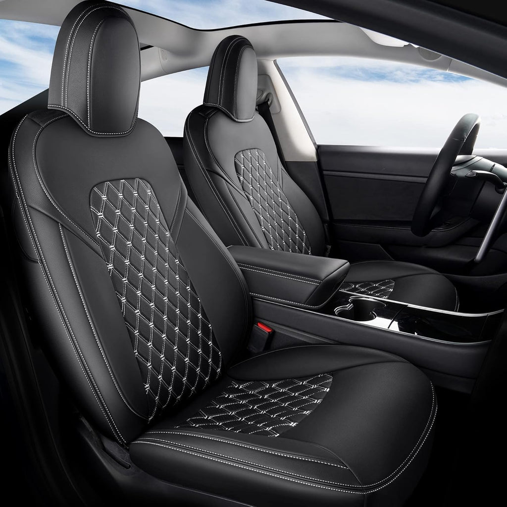 Pu Leather Car Seat Covers Full Set 5 Seatings Black Y845