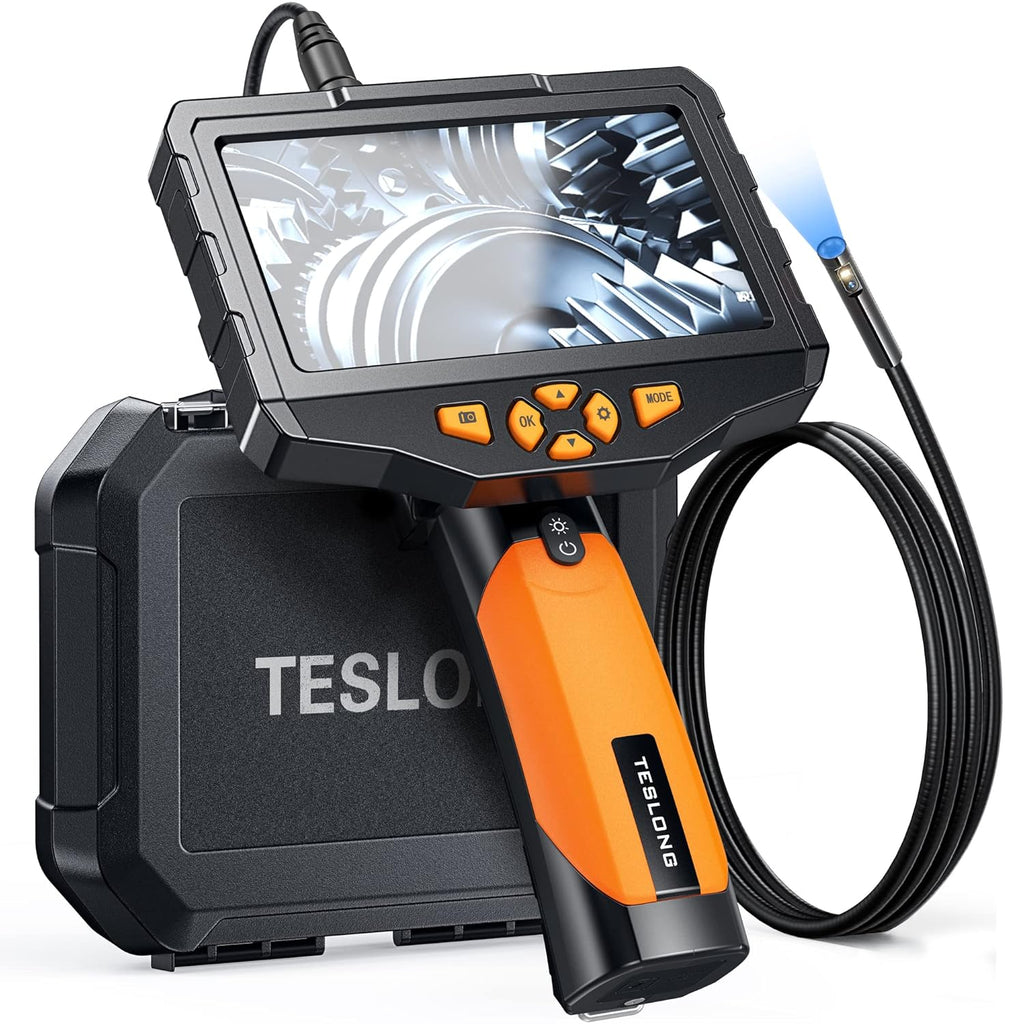 Dual Lens Inspection Camera with 5 IPS Screen, 16.4ft Flexible Probe, 1080p B4586