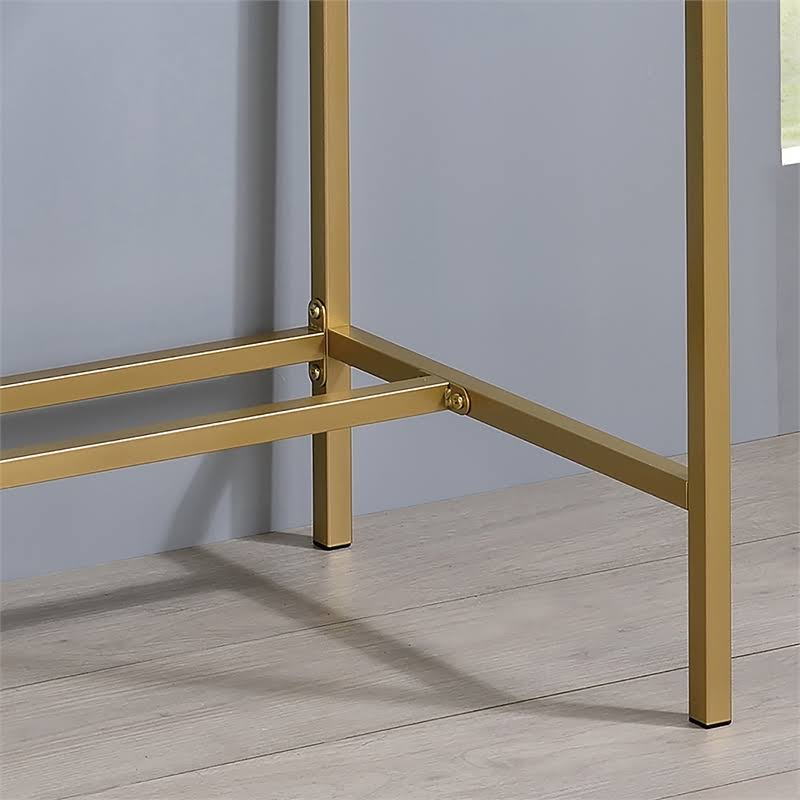 Aruba Blue and Gold Wood Writing Desk with USB Port C7098