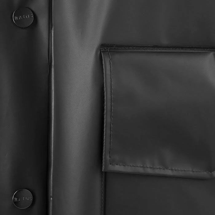 Foggy Black Hooded Coat R5457