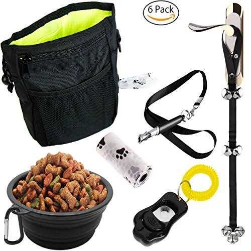 Dog Training Treat Pouch, Clicker, Doorbells, Collapsible Bowl S281370