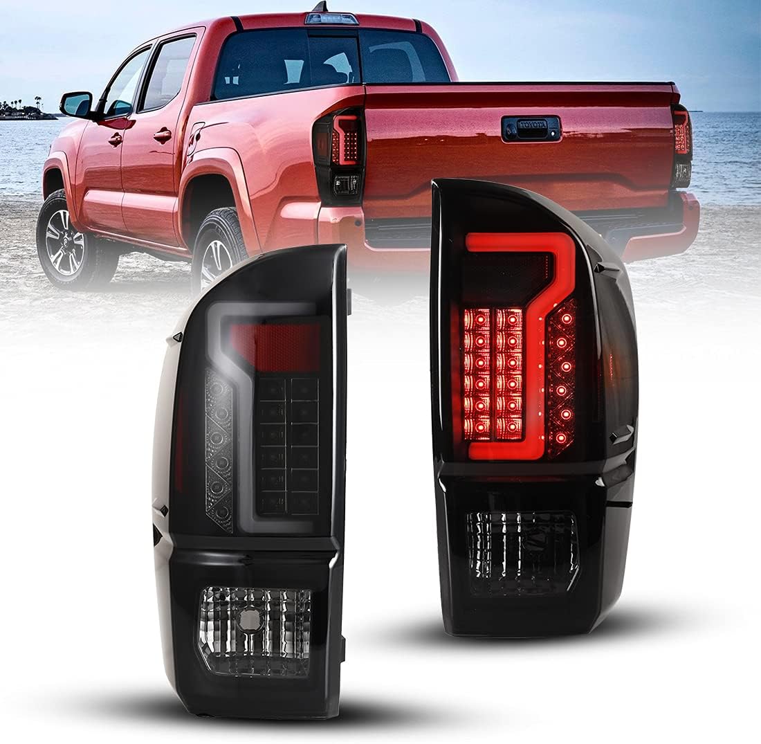 Tail Lights for 2016-2021 Toyota Tacoma, LED Rear Lights Assembly with Turn Signal, Brake Lights/DRL, Clear Lens Y58131