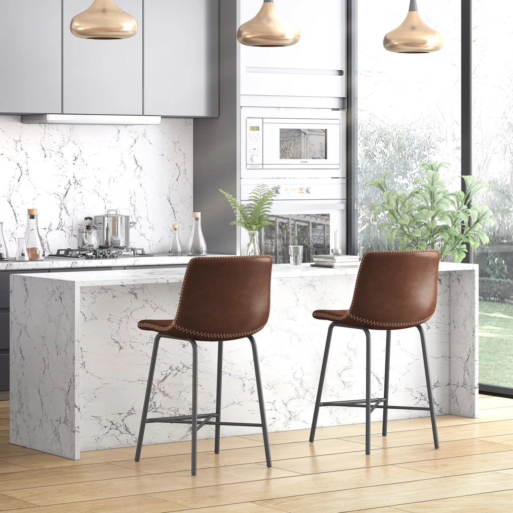 Set of 4 Bar Stools with Back and Footrest L20427