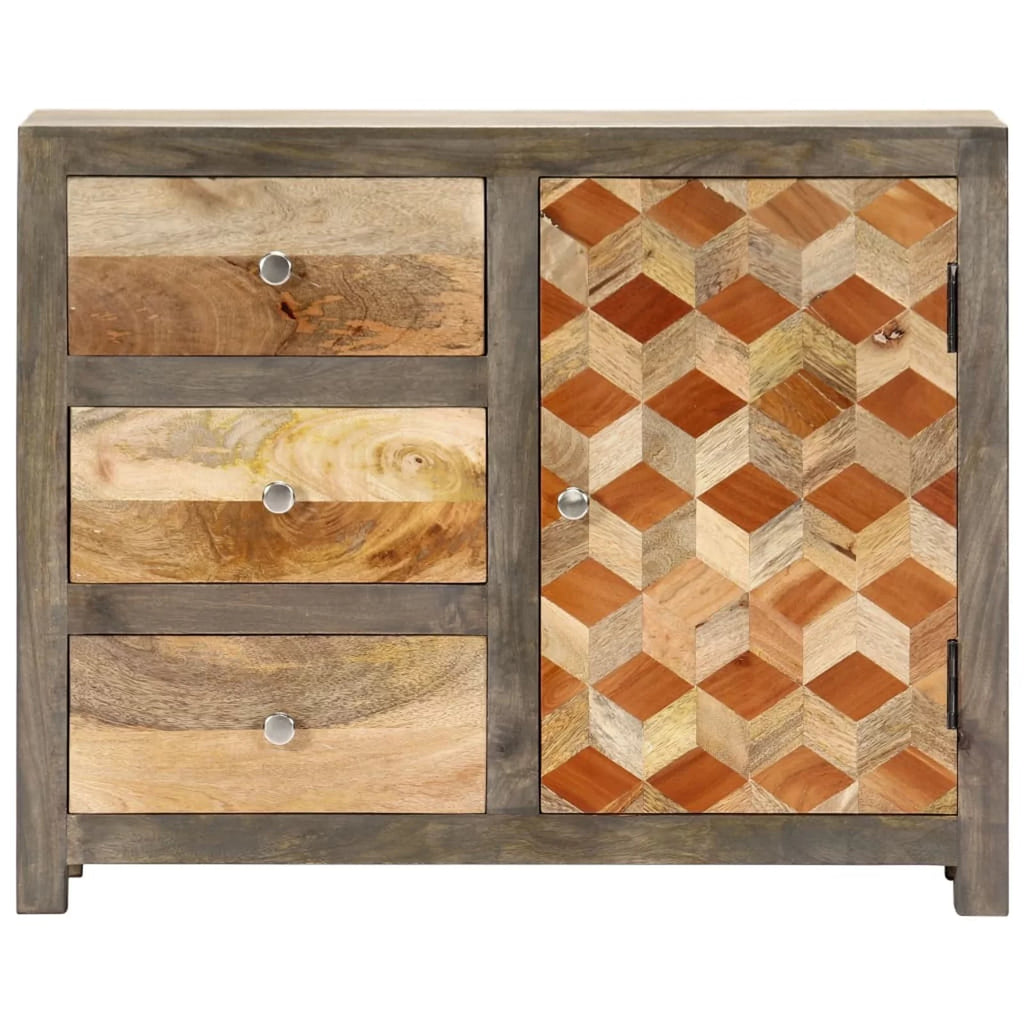 Gray Solid Mango Wood Side Cabinet N228311