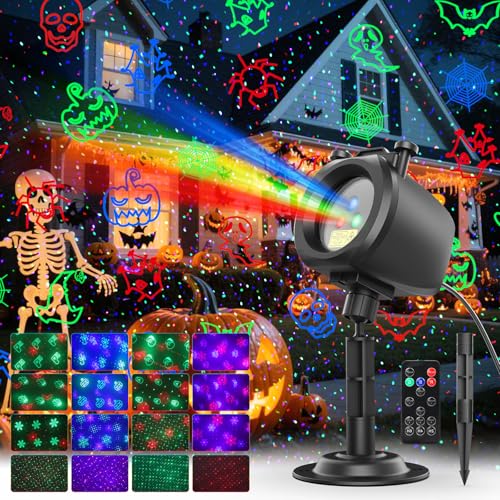 Waterproof RGB Laser Projector Lights with RF Remote and Timer V971