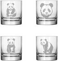 Set of 4 Glass 11 oz Rocks Whiskey Glass L149