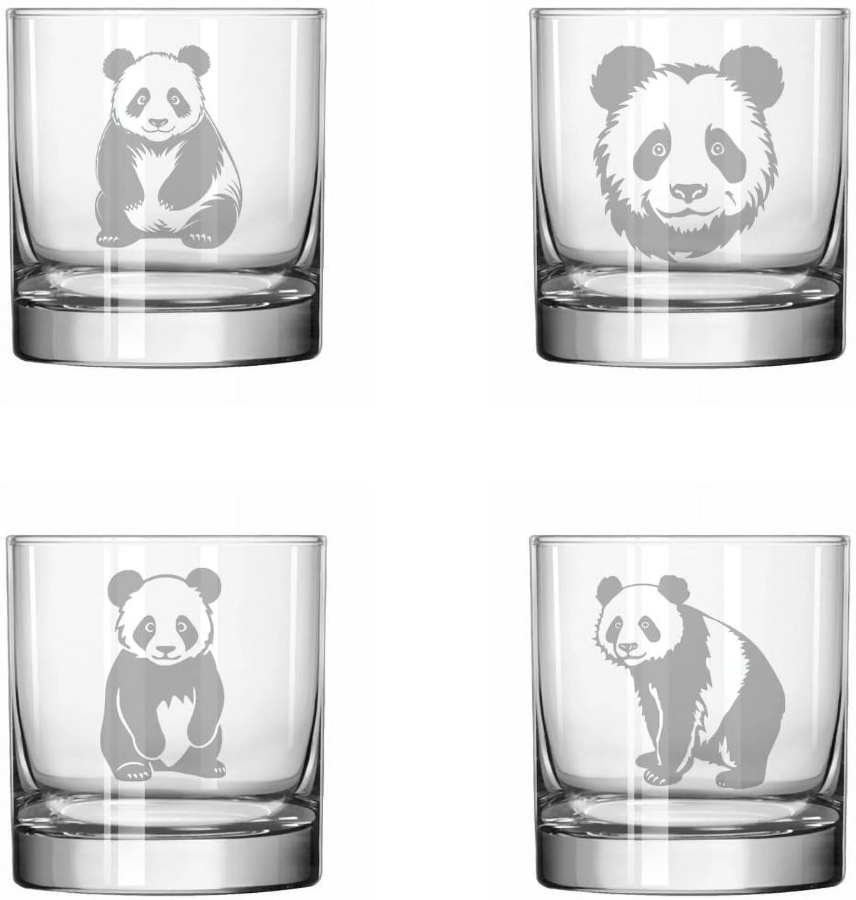 Set of 4 Glass 11 oz Rocks Whiskey Glass L149