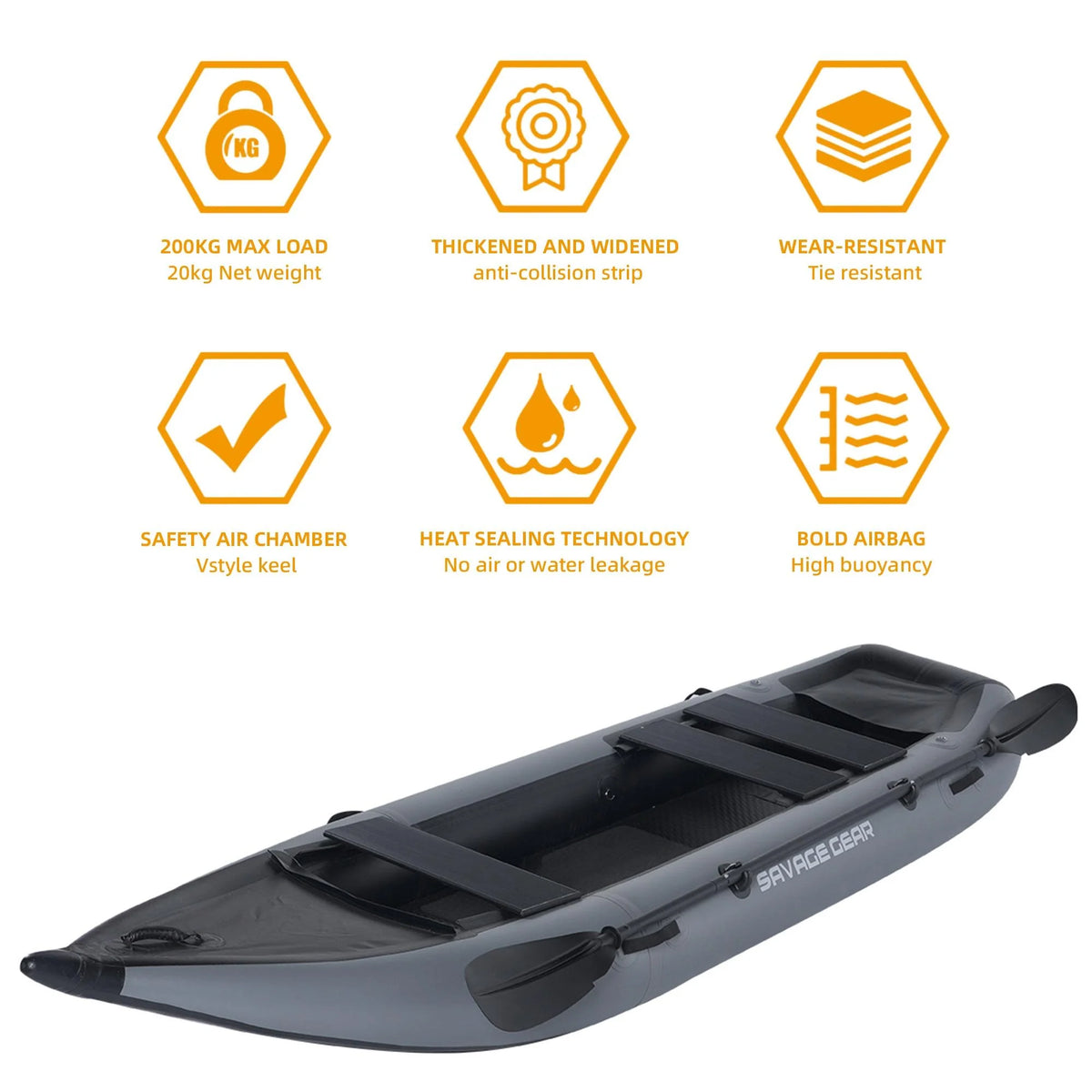 2 Person Inflatable PVC Kayak Boat with Pump and Paddle U879
