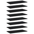 High Gloss Black 15.7"x7.9"x0.6" Wood Shelf Boards 8 pcs R68917