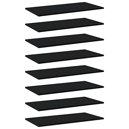 High Gloss Black 15.7"x7.9"x0.6" Wood Shelf Boards 8 pcs R68917