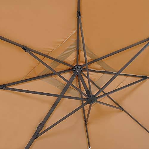 10x10ft Square Cantilever Patio Umbrella with Tilting System Q133806