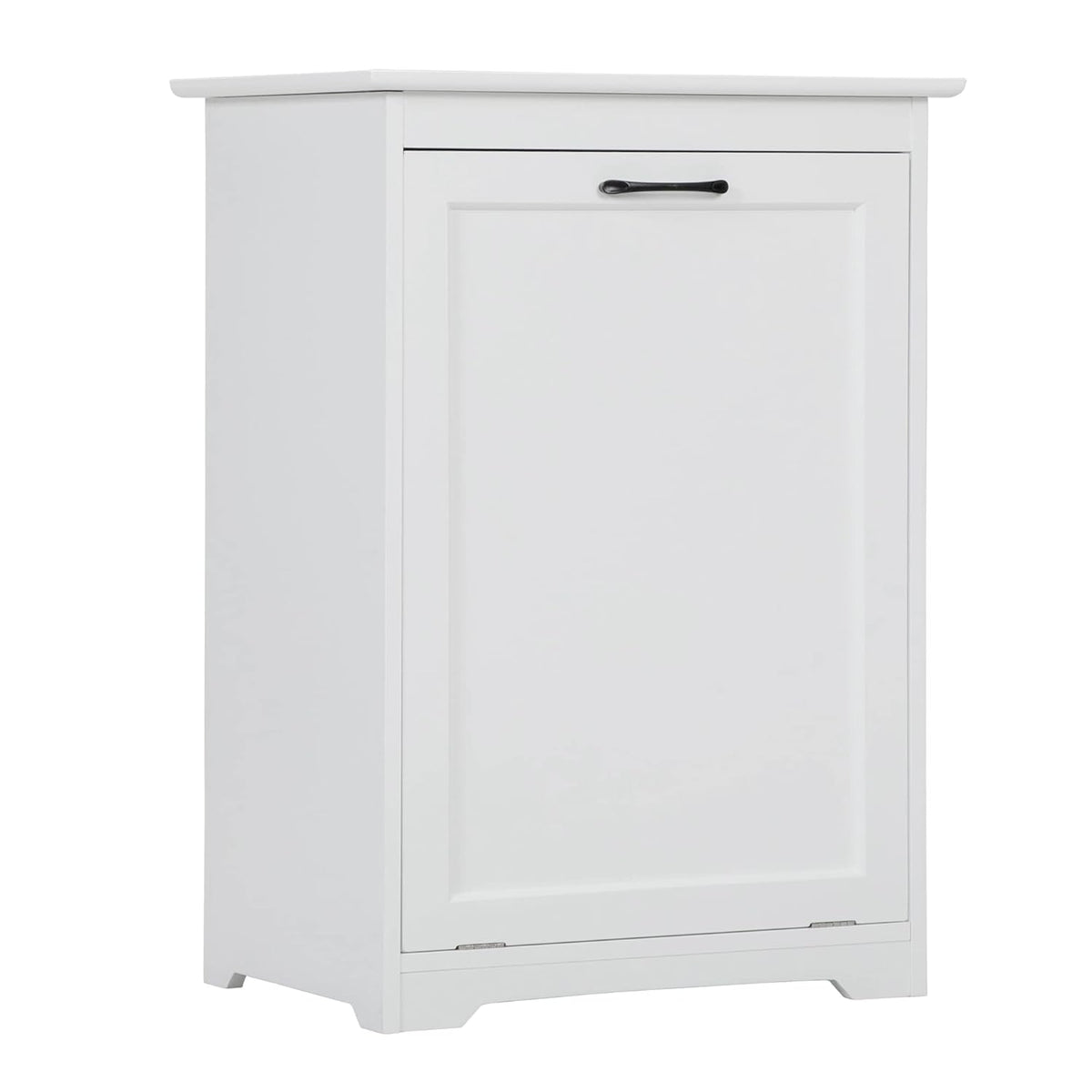 White Wooden Tilt Out Trash Cabinet, Holds 13 Gallons L47442