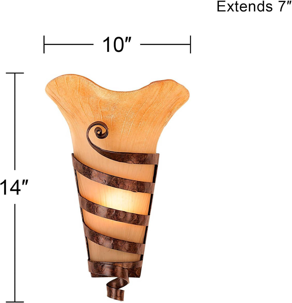 Set of 2 Rust Wall Light Sconces E7149
