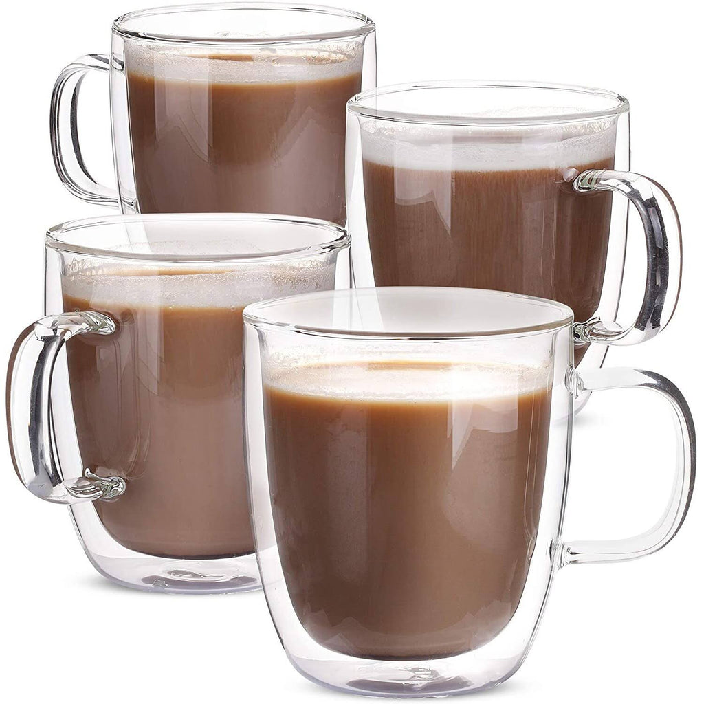 Insulated Glass Coffee Mugs Set of 4 Z5776