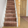 Taupe Red Stair Carpet Runner M74107