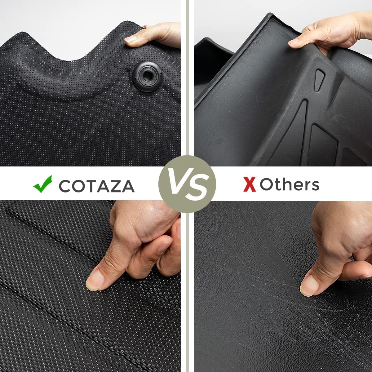 All Weather TPE Car Floor Mats Cargo Liner Black G97069