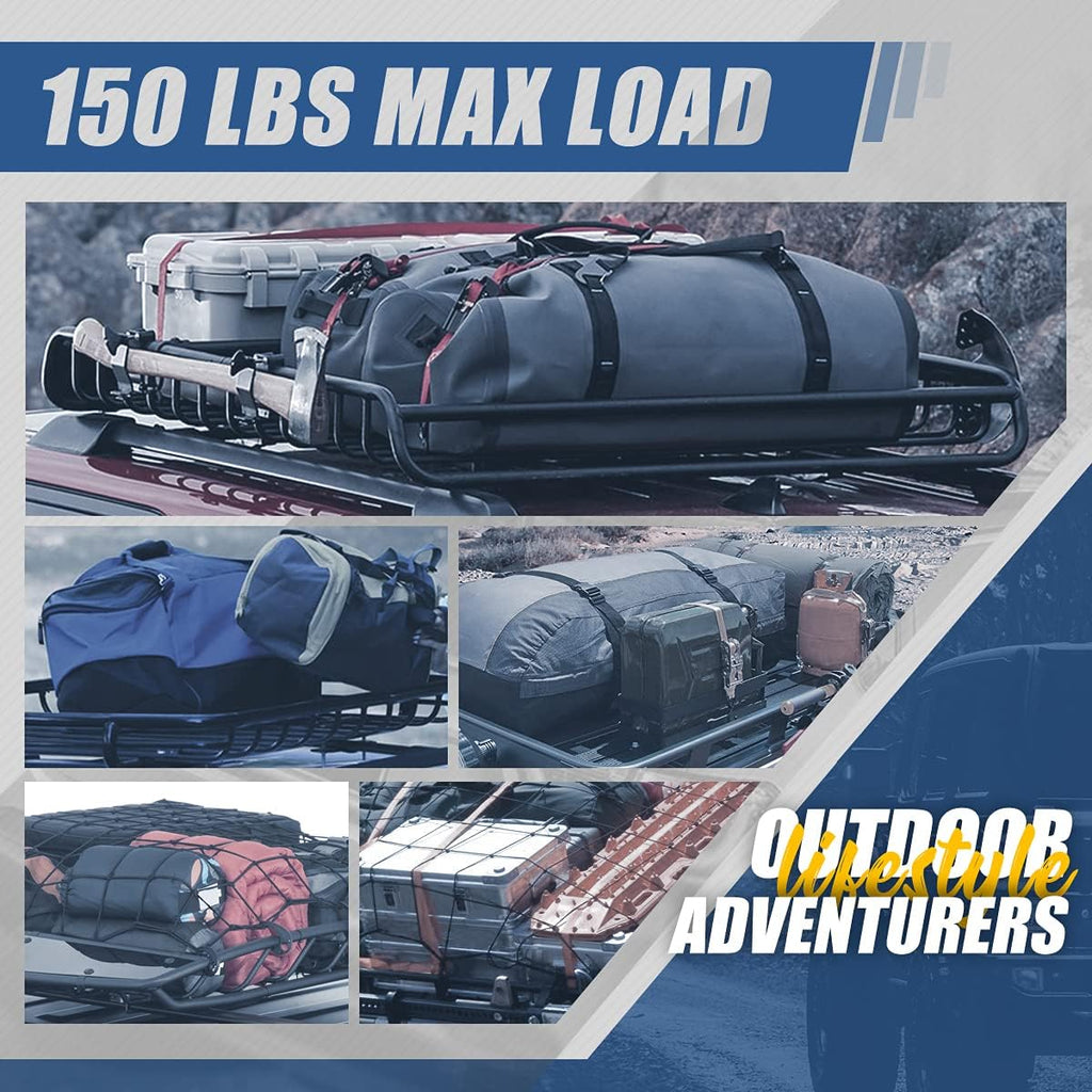 Black Mild Steel Roof Rack Cargo Carrier Basket D402481